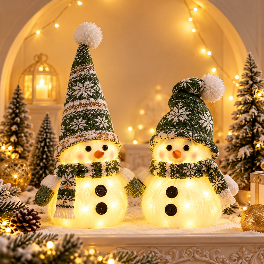 LED Christmas Snowman Hanging Decorations — illuminated Christmas snowman decoration